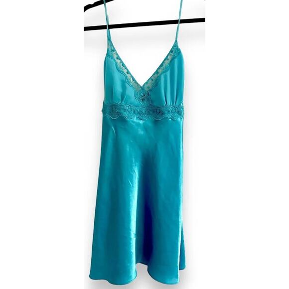 delicates Dresses & Skirts - Vtg Slip Dress Size M Coquette Dainty Fairy Whimsi Blue Bratz Lingerie B…